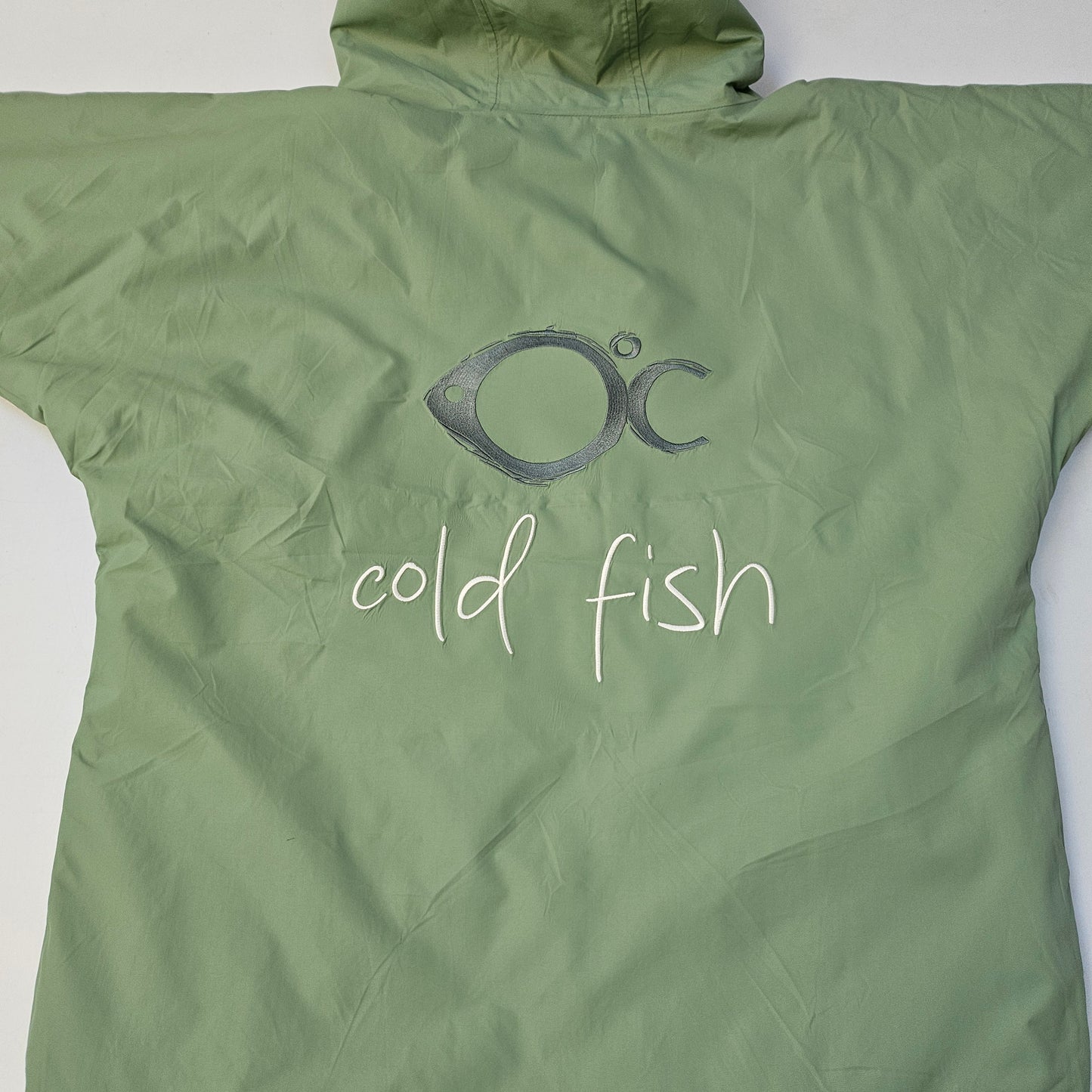 Cold Fish Cold water Swimming Dipping Surfing Changing Robe Mint Green Grey Adult