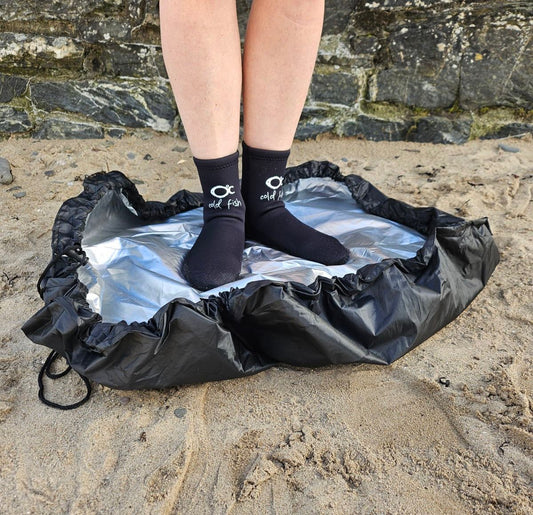 Cold Fish Cold water Swimming Dipping Surfing Changing Mat & Wet Gear Bag drawstring waterproof