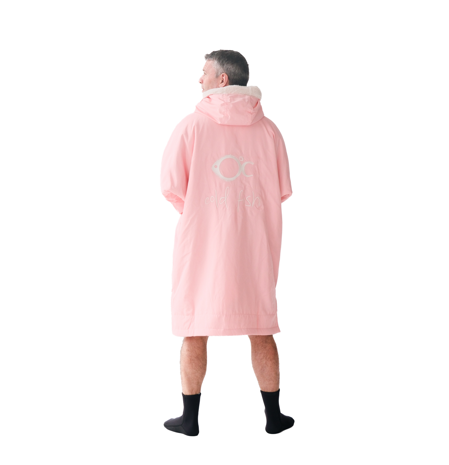 Cold Fish Cold water Swimming Dipping Surfing Changing Robe Baby Pink Ivory Adult