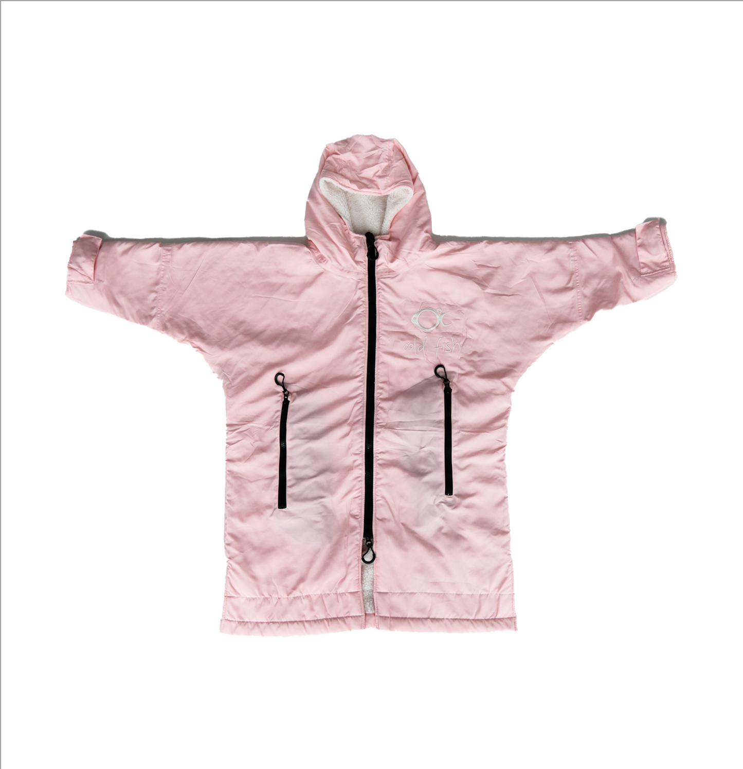 Cold Fish Cold water Swimming Dipping Surfing Changing Robe Baby Pink Ivory Adult